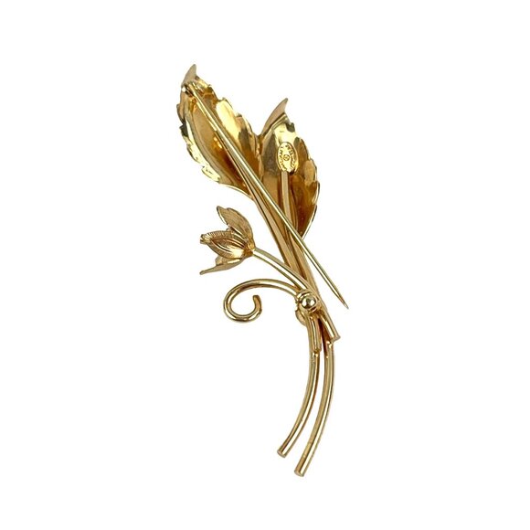 Danecraft Vintage 12K Gold Filled Flower Brooch Pin Signed Krementz Floral Desig - Picture 5 of 7